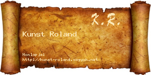 Kunst Roland névjegykártya